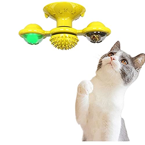 Buffer Pet Malzemeleri Vantuzlu Fırıldak Toplu Dönen Şeffaf Depo Tasarım İnteraktif Kedi Oyuncağı