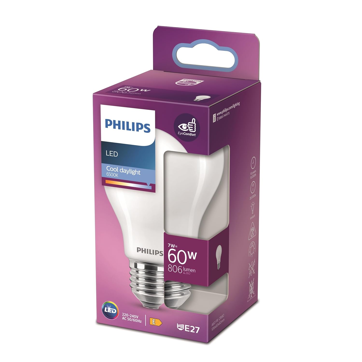 Philips LED classic 60W E27 CDL A60 FR ND SRT4