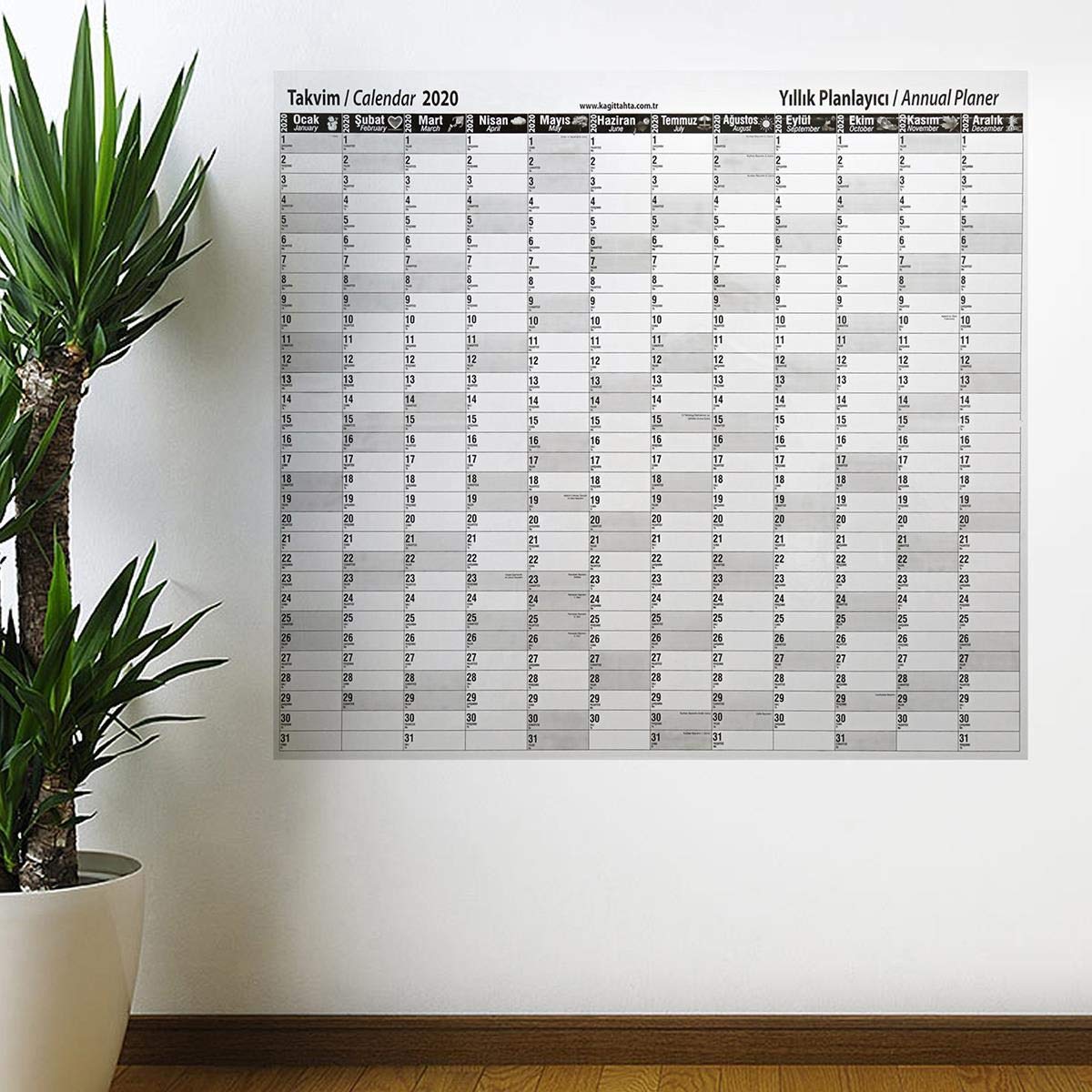 Buffer 2020 Yıllık Planlayıcı Manyetik Duvar Stickerı Takvim 110x100 cm