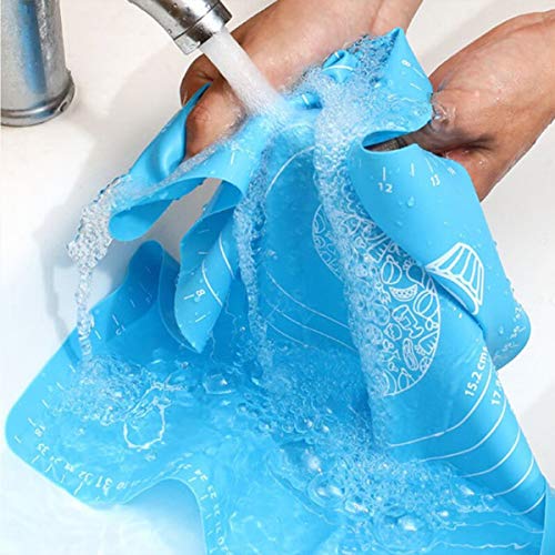 BUFFER® 40 * 50 cm Silikon Ölçekli Kullanımı Kolay Hamur Açma Matı Ekmek Mantı Makarna Hamuru Yoğurma Matı
