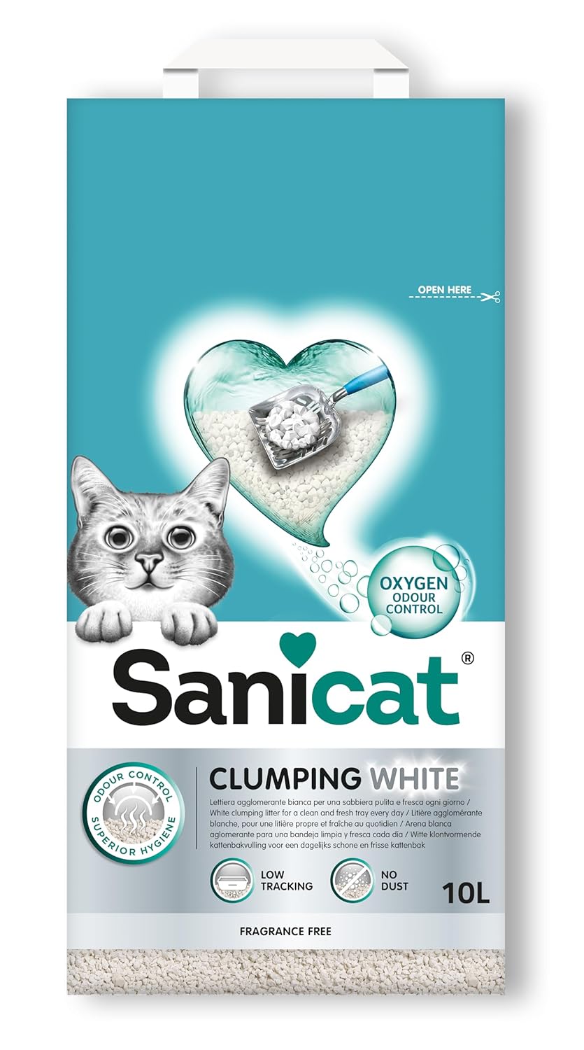 Sanicat Clumping White Topaklanan Kedi Kumu (Kokusuz) 10L