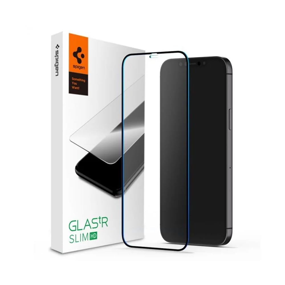 Spigen iPhone 12 mini ile uyumlu Cam Ekran Koruyucu Tam Kaplayan GLAS.tR Full Cover HD Black - AGL01534