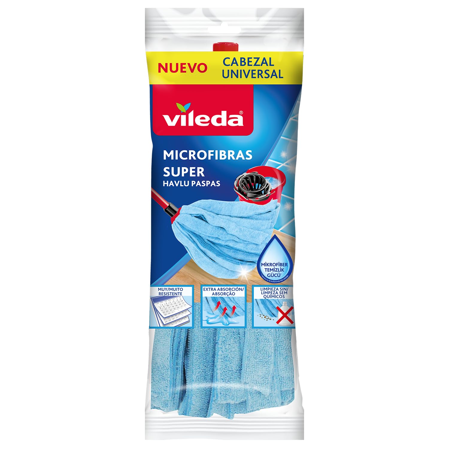 Vileda Mikrofiber Havlu Paspas, Açık Mavi, Standart