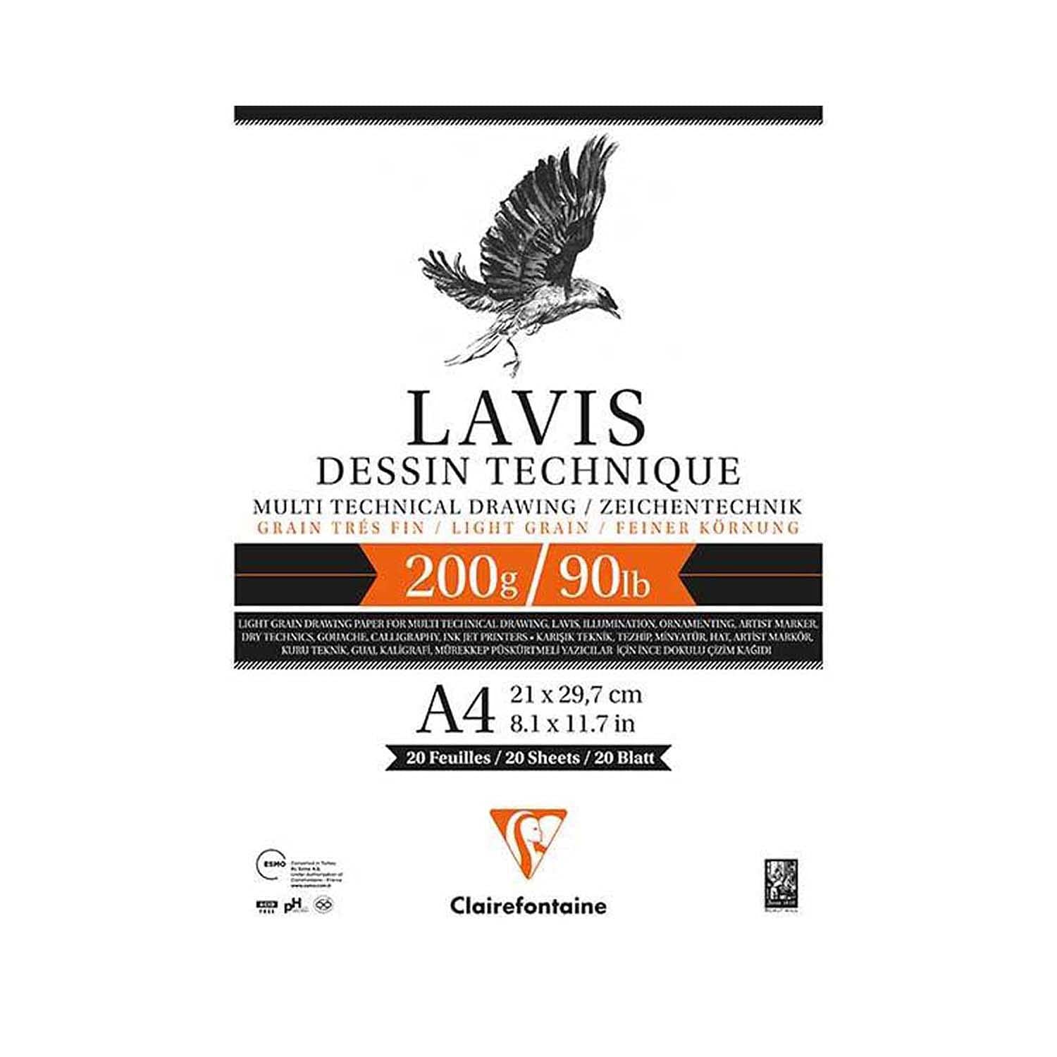 Clairefontaine LAVIS DESSIN TECHNIQUE A4 200 gr. Çizim Defteri 3417