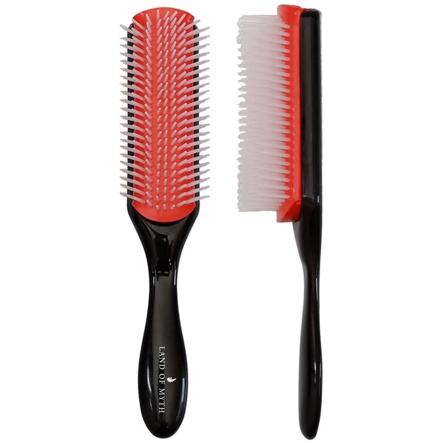 LAND OF MYTH - LOM1211 Styling Brush 9 Sıra Şekillendirme Fırçası Curly Girl Kıvırcık Kız Metodu Fırçası (Siyah)