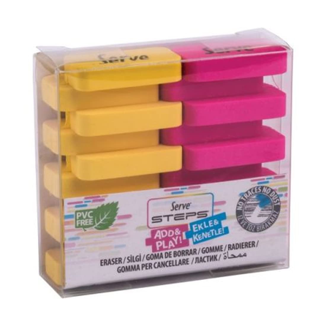 Serve Steps Silgi Fosforlu Sari-Pembe 2li Pet