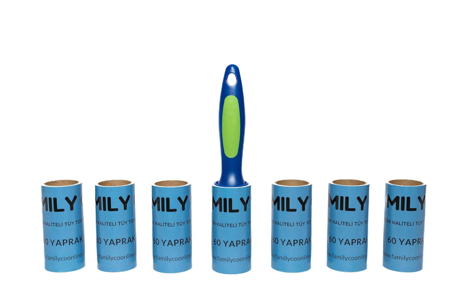 Family Co. Kedi Köpek Saç Kıl Tüy Toplayıcı Rulo 1 Rulo 6 Yedek Her Biri 60 Yaprak