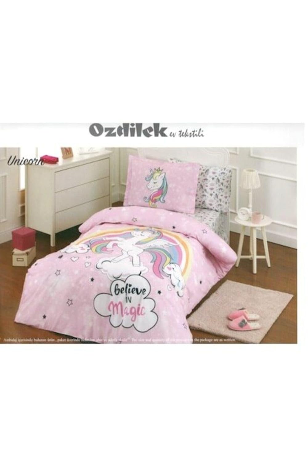 Özdilek Unicorn Tek Kişilik Nevresim Takımı Pembe