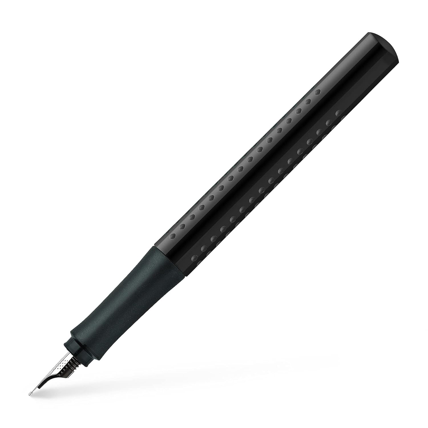 Faber-Castell 140816 - Modern Dolma Kalem Grip 2010 Ergonomik Tasarım ve Yüksek Kaliteli Konstrüksiyon, Dolma Kalem Geniş Uç M, Doldurulabilir Mürekkep Kartuşu Dahil - Siyah, 1 Adet