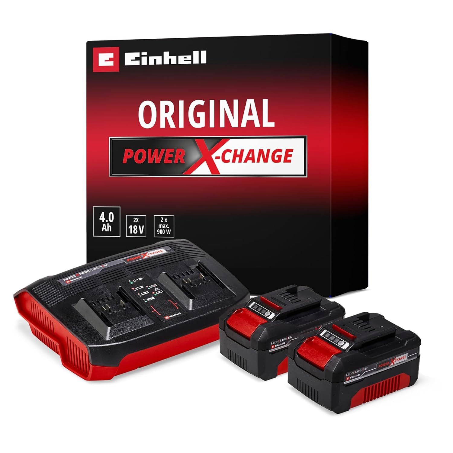Einhell 2x 4,0 Ah & Twincharger Kit, Akü & Şarj Cihazı