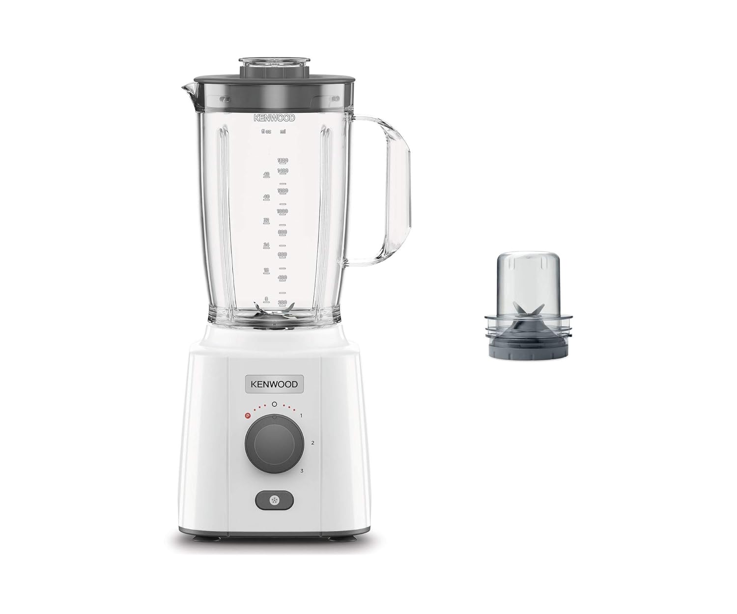 Kenwood Buz Kırma Fonksiyonlu Power Blender BLP41.C0WH - 650 Watt Motor, 1,5 Litre Kapasite, Öğütücü Hazne, 3 Kademeli Hız Ayarı