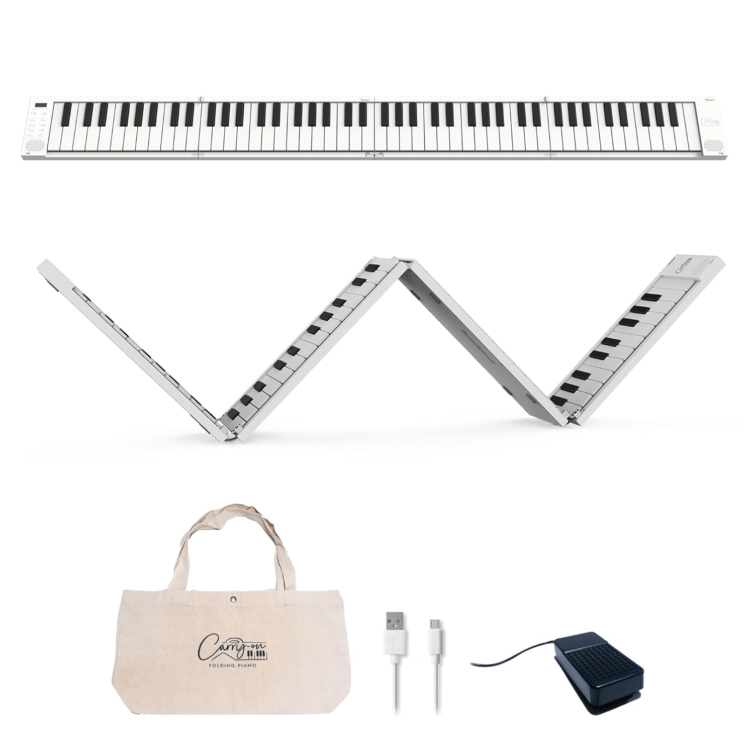 Blackstar Carry-on Folding 88 Tuşlu Taşınabilir & Katlanabilir Dijital Piyano (Beyaz)