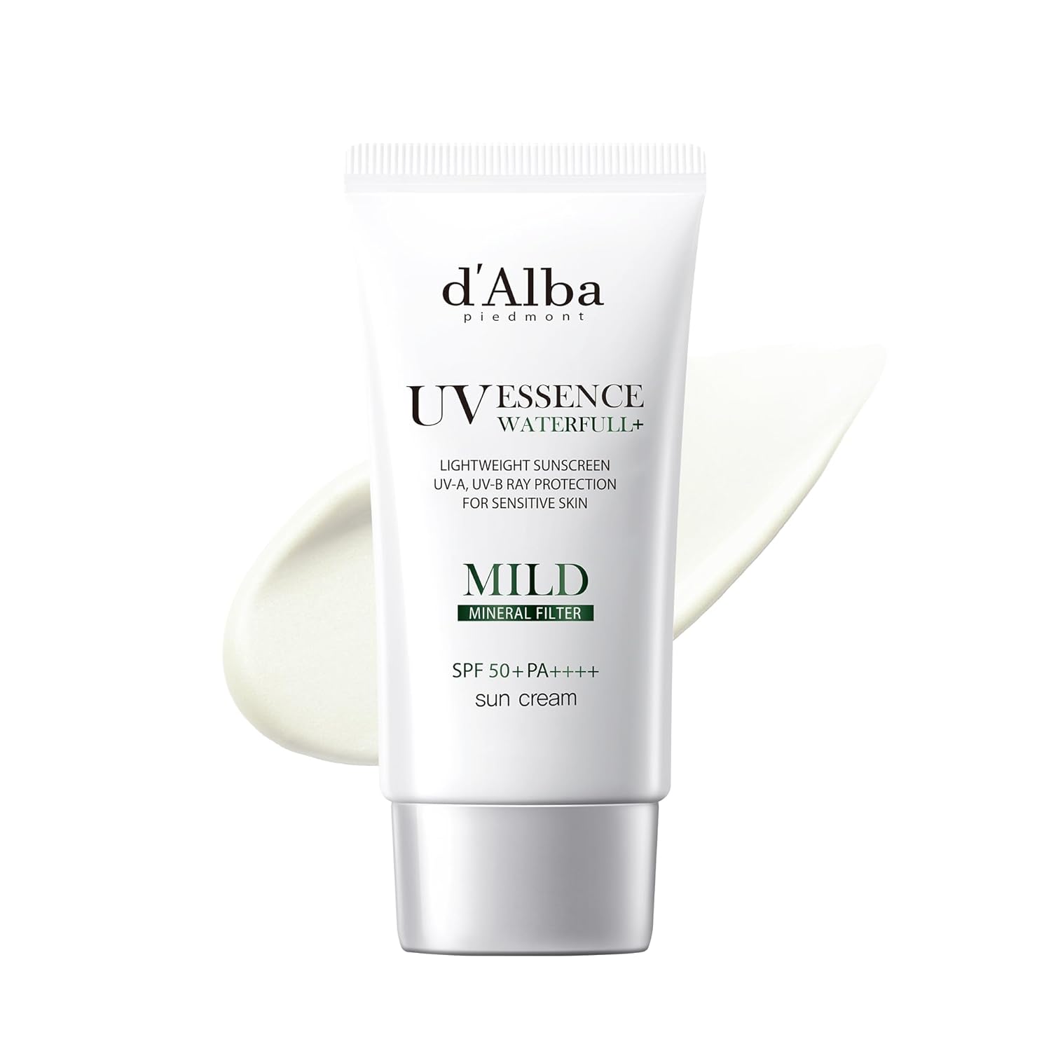 d'alba Piedmont MILDES MINERAL güneş koruma maddesi SPF50 + PA +++ Uygulamadan sonra süper hassas cilt ve cilt için kimyasal içermez, yağlandırmaz, UVA/UVB koruması l 1,69 fl. oz.