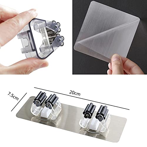 BUFFER® Pratik Organizer 4'lü Yapışkanlı Fırça Paspas Mop Fırça Sabitleyici Ergonomik Alet Aparatı