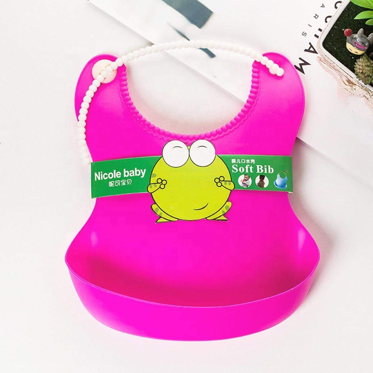 Buffer Çocuk Bebek Mama Önlüğü Dökülme Engelleyici Bükülebilir Pembe