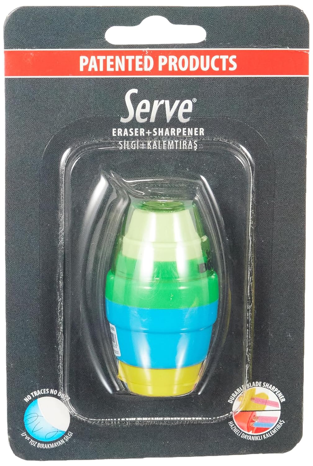 Serve Bobo Silgili Kalemtras Yeşil Mavi Sari Bls