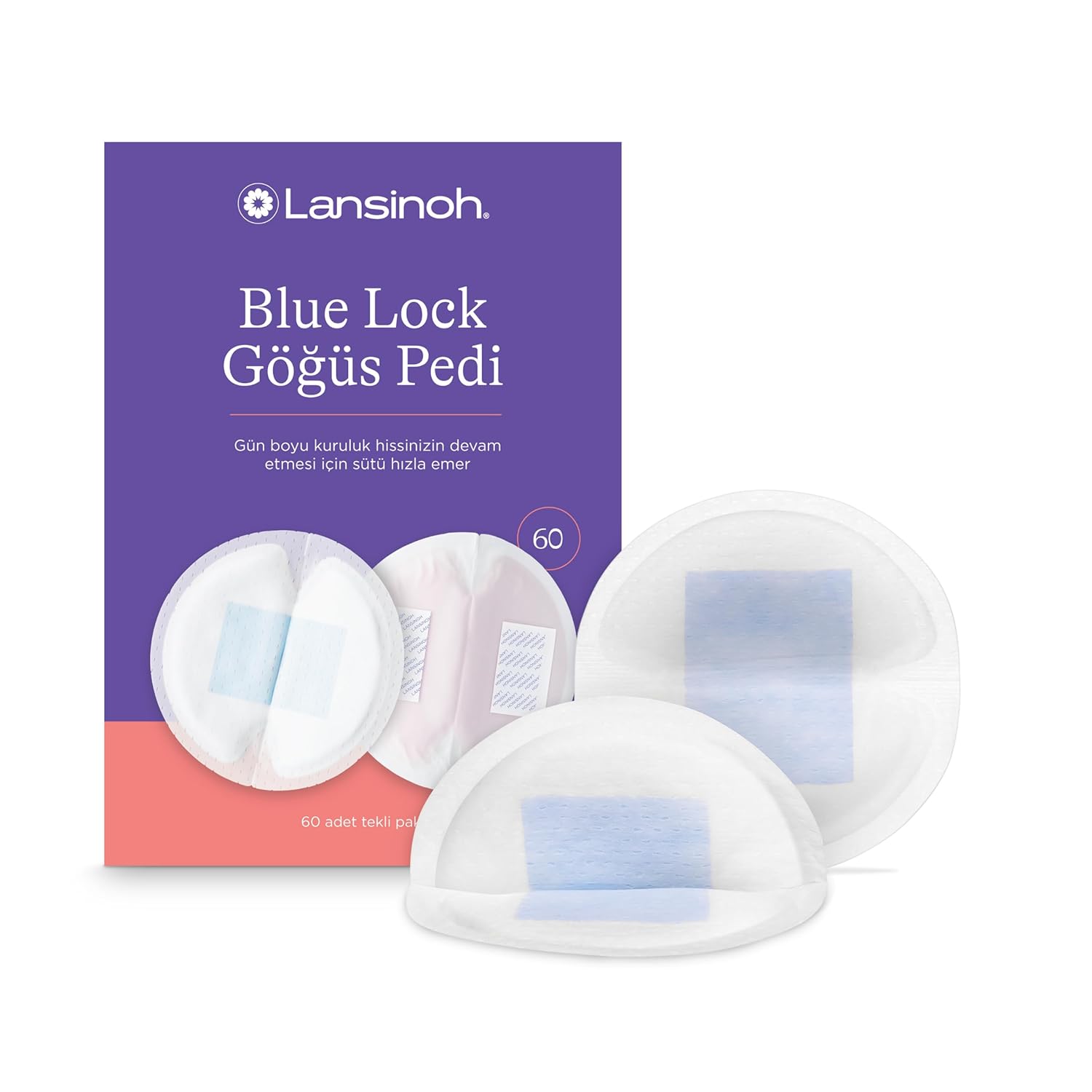 Lansinoh Blue Lock Göğüs Pedi (60 Adet)