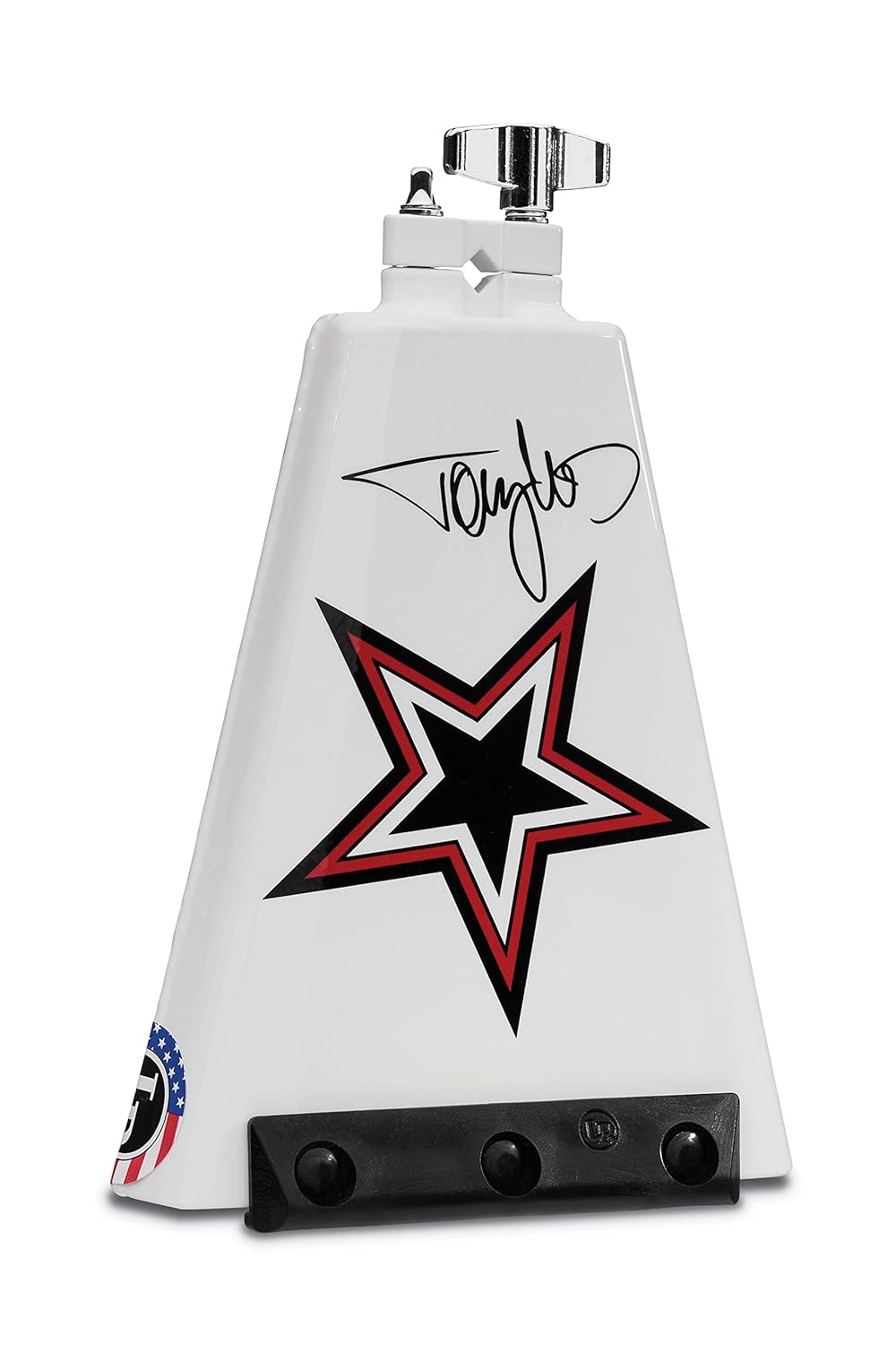 Latin Percussion Tommy Lee Rock Star Signature Cowbell, Beyaz Grafik Sanatlı, 8" (LP009TL)