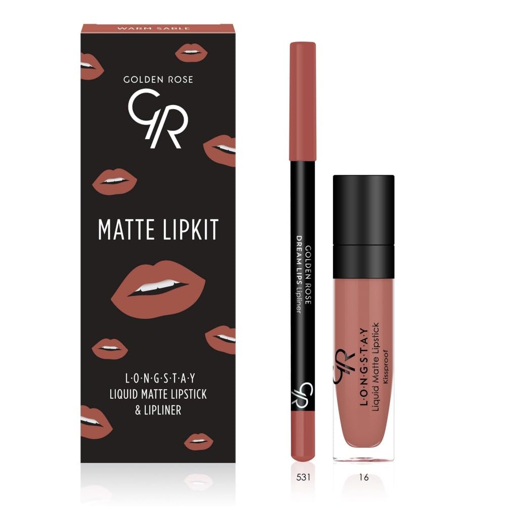 Golden Rose Matte Lipkit Liquid Matte Lipstick & Lipliner Likit Ruj ve Kalem No: Warm Sable