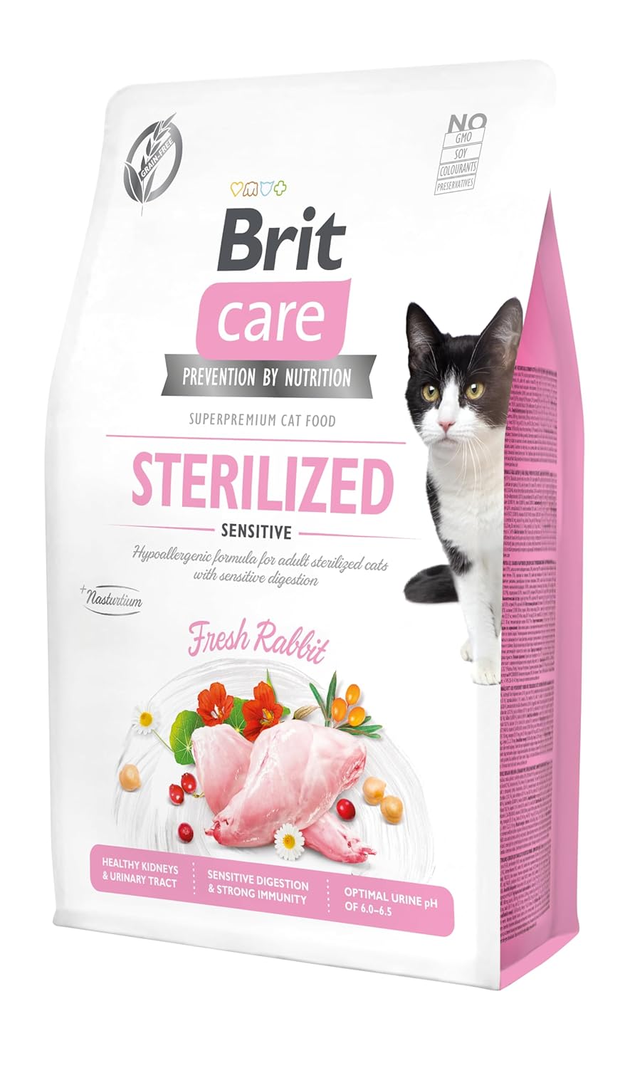 Brit Care Sensitive, Kısırlaştırılmış Hassas Kediler İçin, Tahılsız, Hipoalerjenik Taze Tavşan Etli Kuru Mama, 2 kg