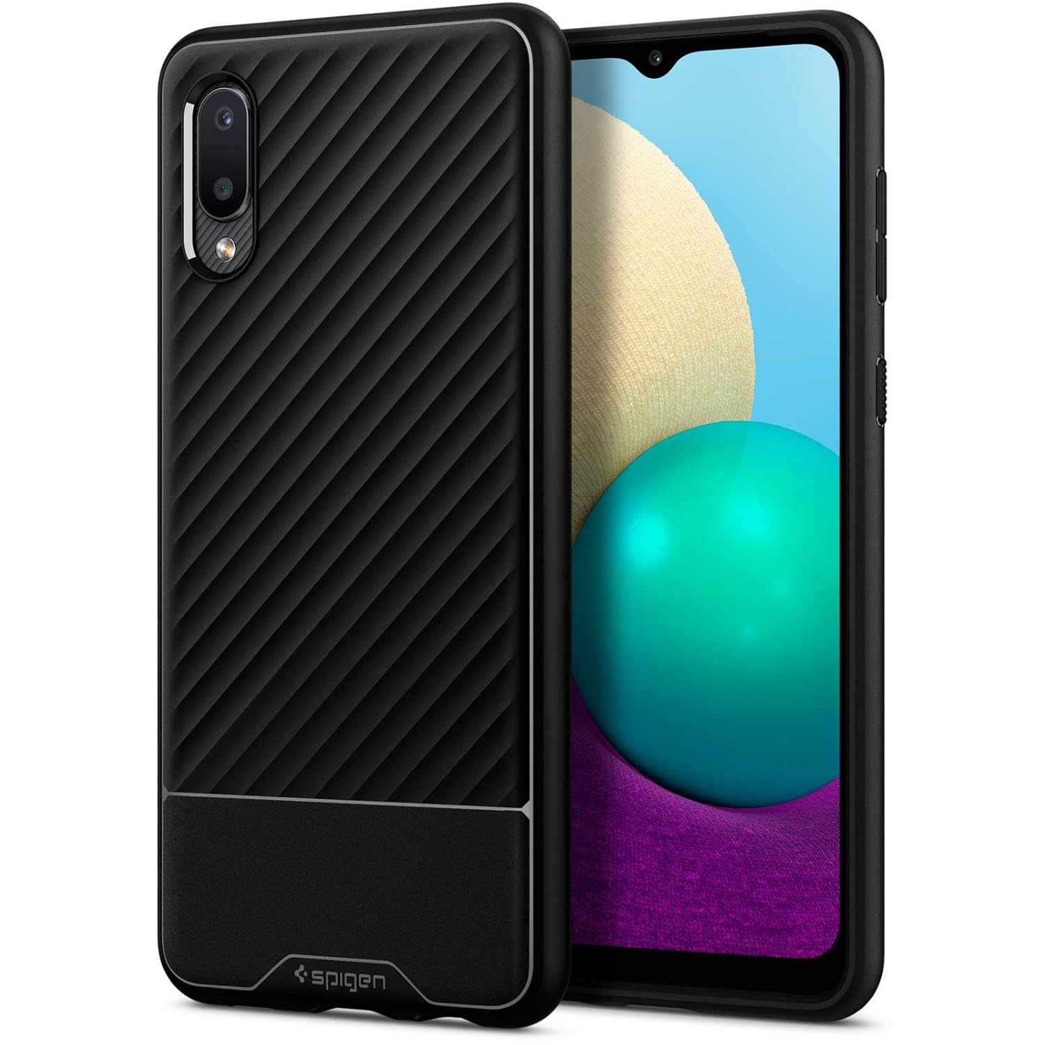 Spigen Galaxy A02 / M02 ile uyumlu Kılıf Core Armor Matte Black - ACS02740