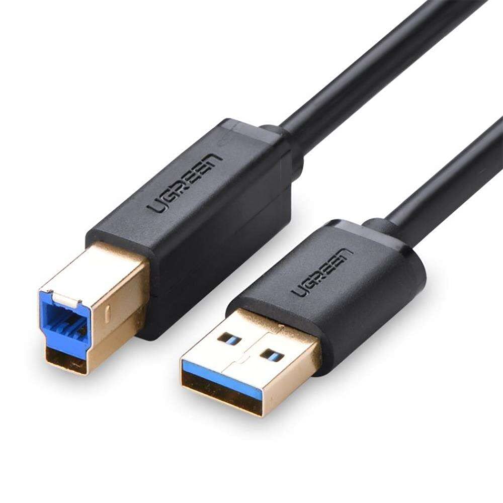 Ugreen USB-A 3.0 & USB-B 3.0 Yazıcı Kablosu, 1 Metre, Siyah