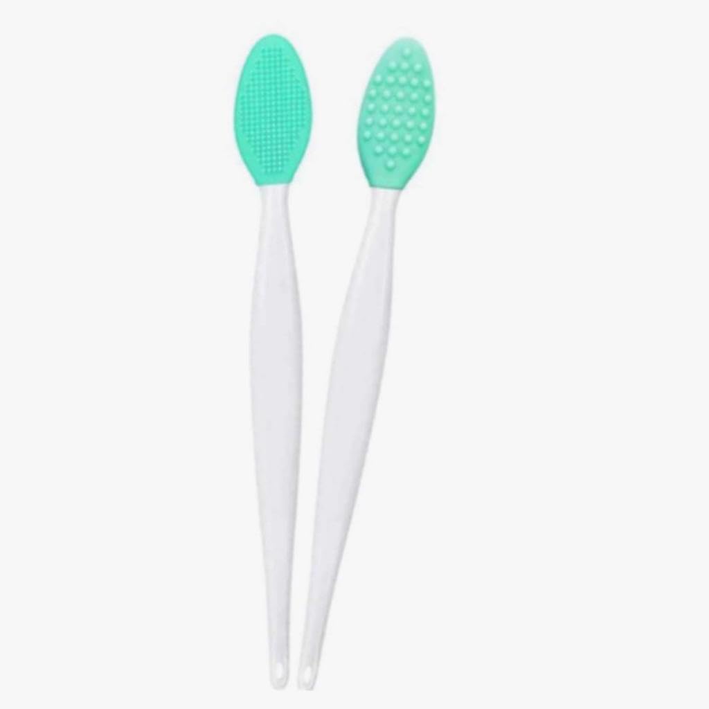 BUFFER® 2 Adet Dudak Burun Fırçası Peeling Etkili Gözenek Siyah Nokta Temizleyici Akne Giderici Çift Fırça