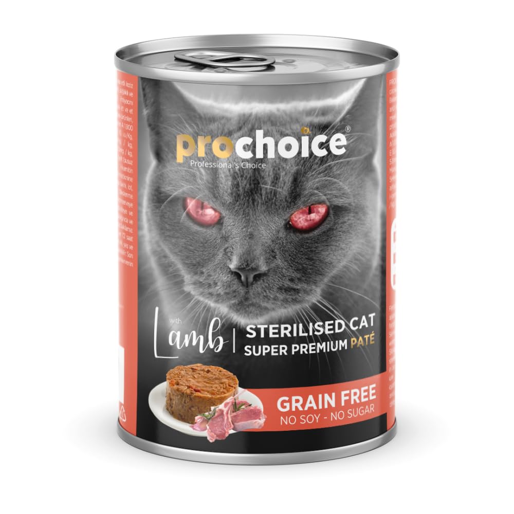 Prochoice Kısırlaştırılmış Kediler İçin, Tahılsız, Kuzu Etli Ezme, 400 g