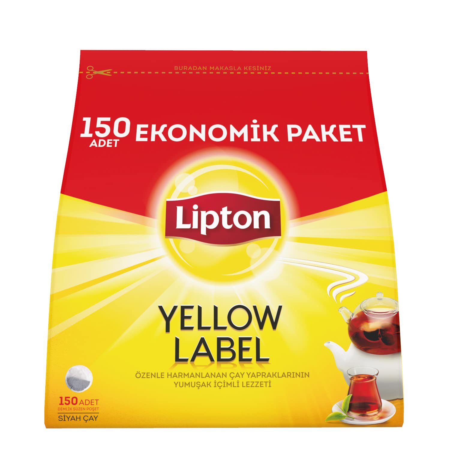 Lipton Yellow Label Demlik Poşet Çay, 150'li