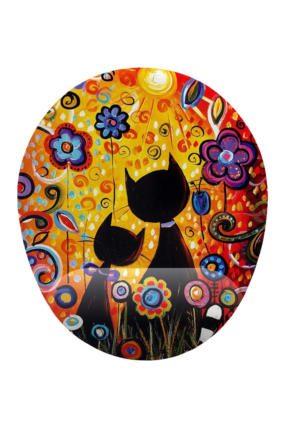 iyi fikirler Gün Batımı ve Kediler Bilek Destekli Mouse Pad