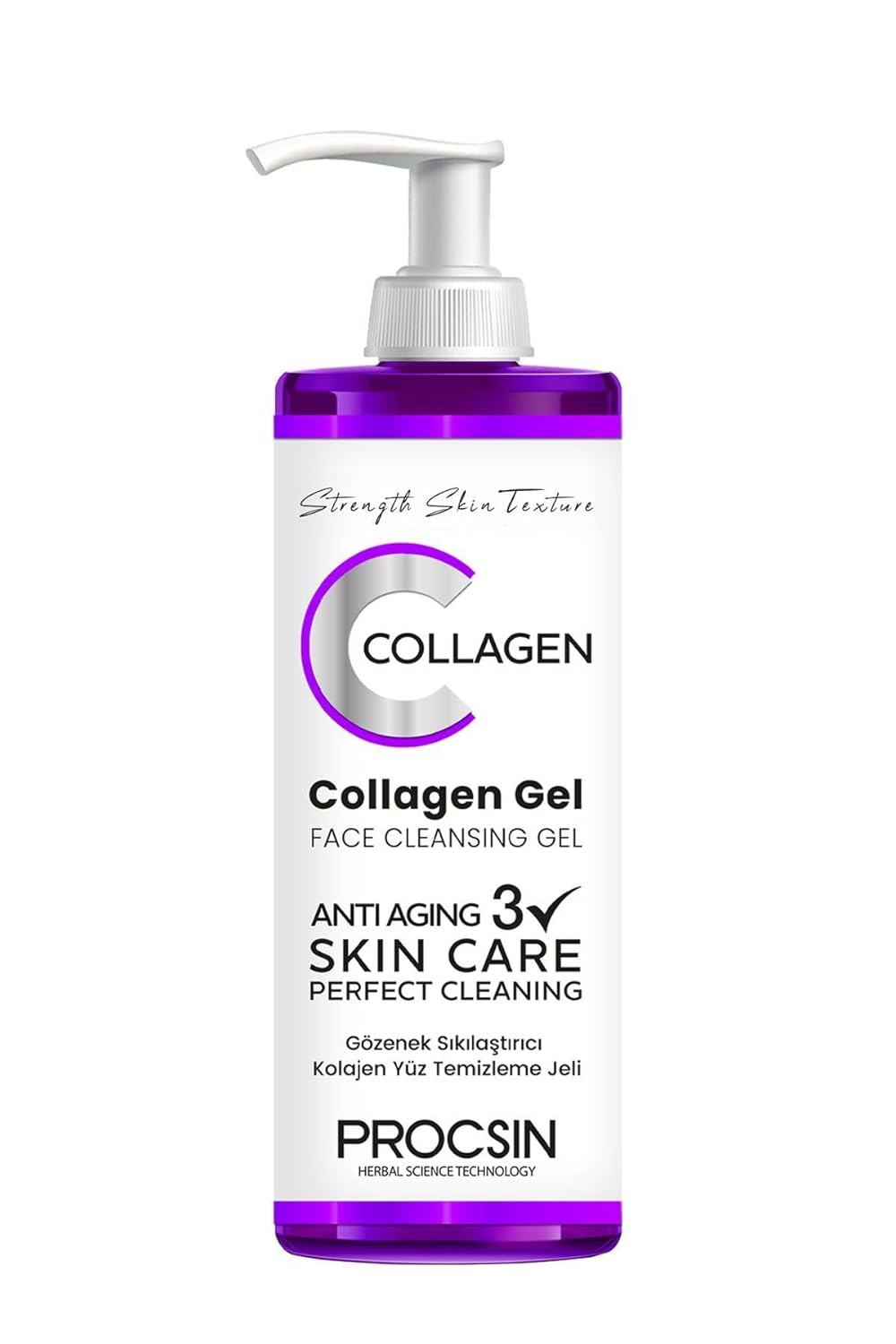 PROCSIN Gözenek Sıkılaştırıcı Kolajen Yüz Temizleme Jeli, Derinlemesine Temizlik & Cilt Sıkılaştırıcı, Günlük Kullanım, 150 ML