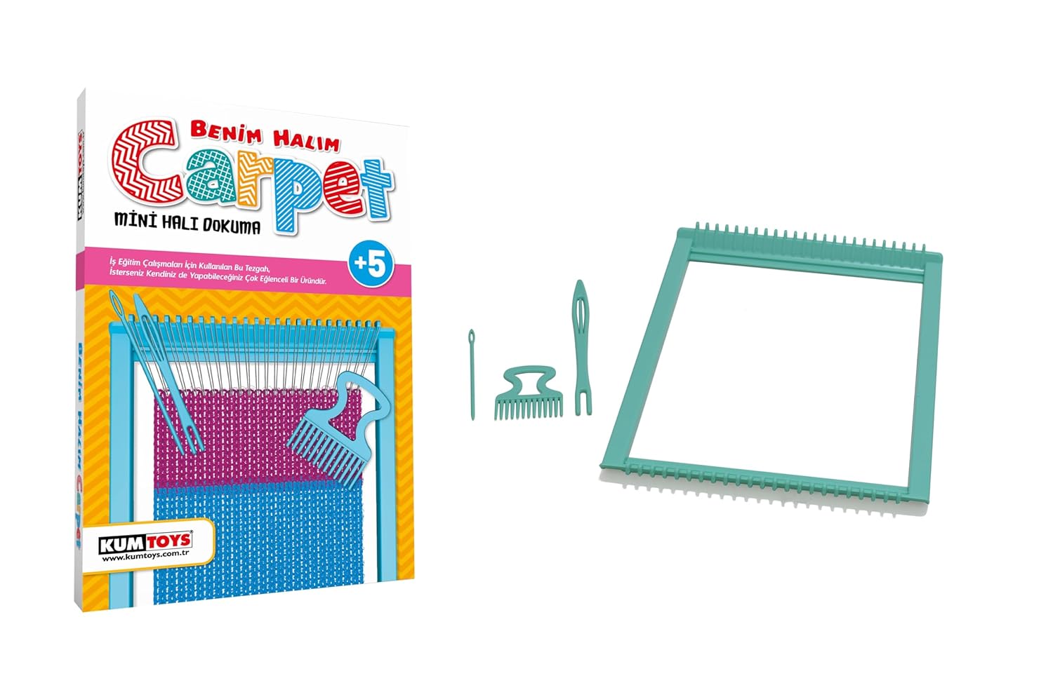 Kumtoys Benim Halım Carpet Mini Halı Kilim Dokuma Tezgahı Kutulu Mavi