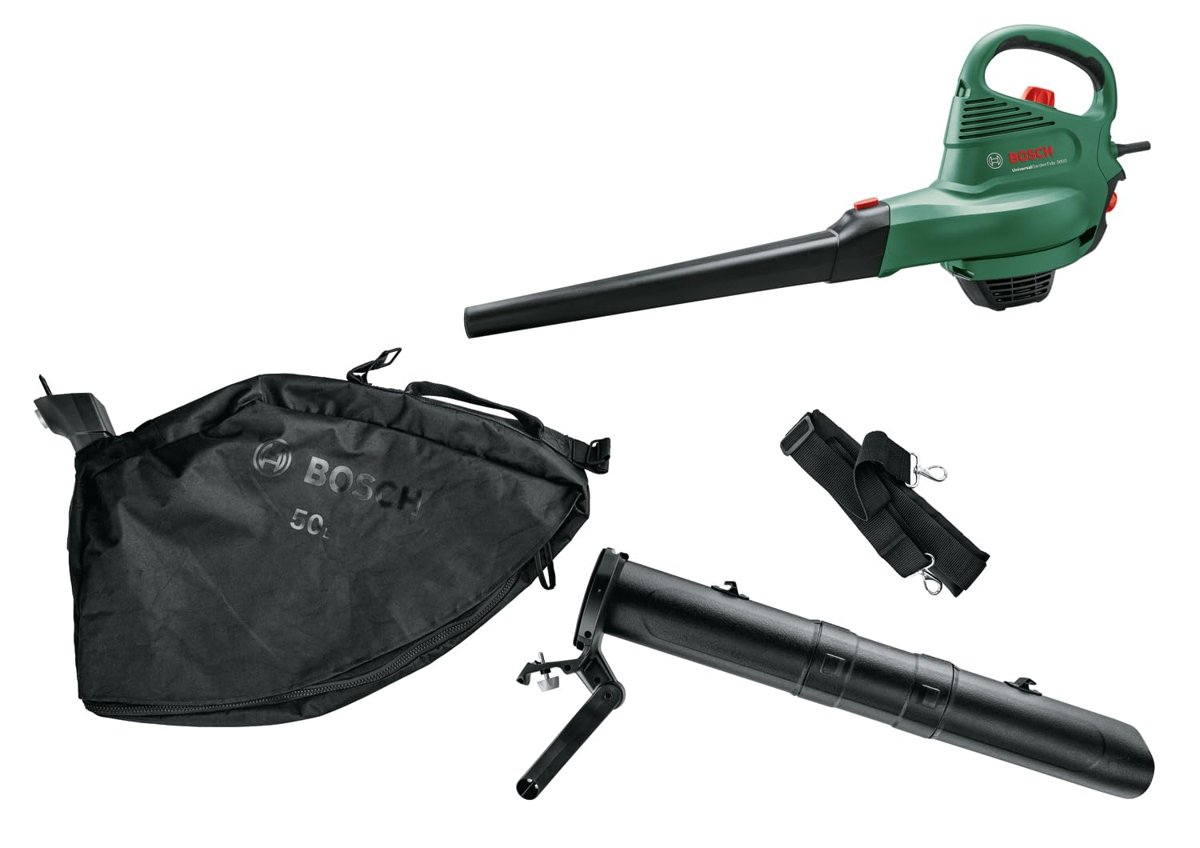 Bosch Home and Garden Elektrikli Yaprak Üfleme ve Toplama Makinesi Universalgardentidy 3000 (3000 W, 50 L Toplama Torbası, Değişken Hız, Yaprakları Üfleme, Toplama ve Öğütme içindir)