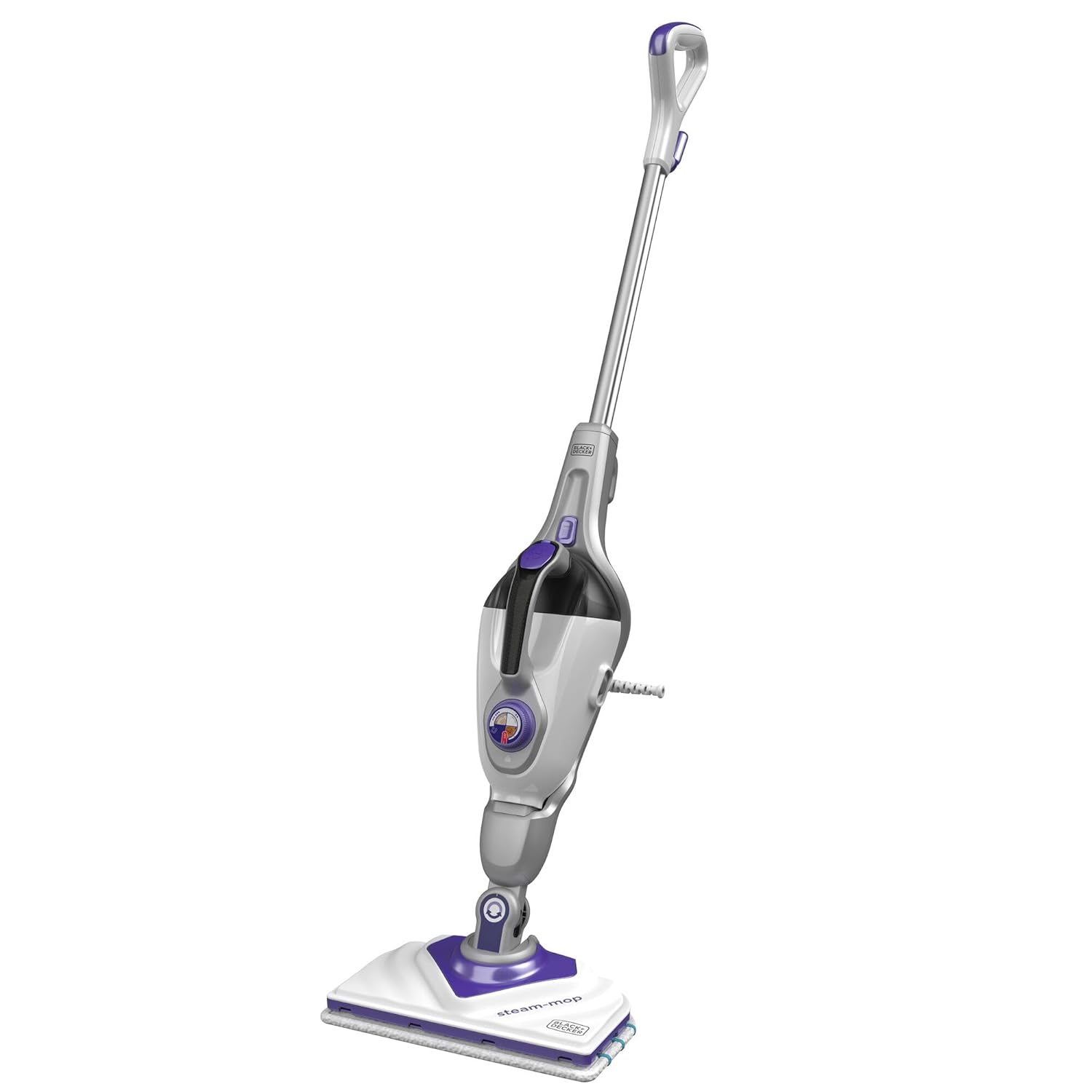 Black + Decker BHSM1615DSM-QS Delta Başlıklı, SteaMitt 1600W 2'si 1 arada Steam-Mop, Gri, Mor