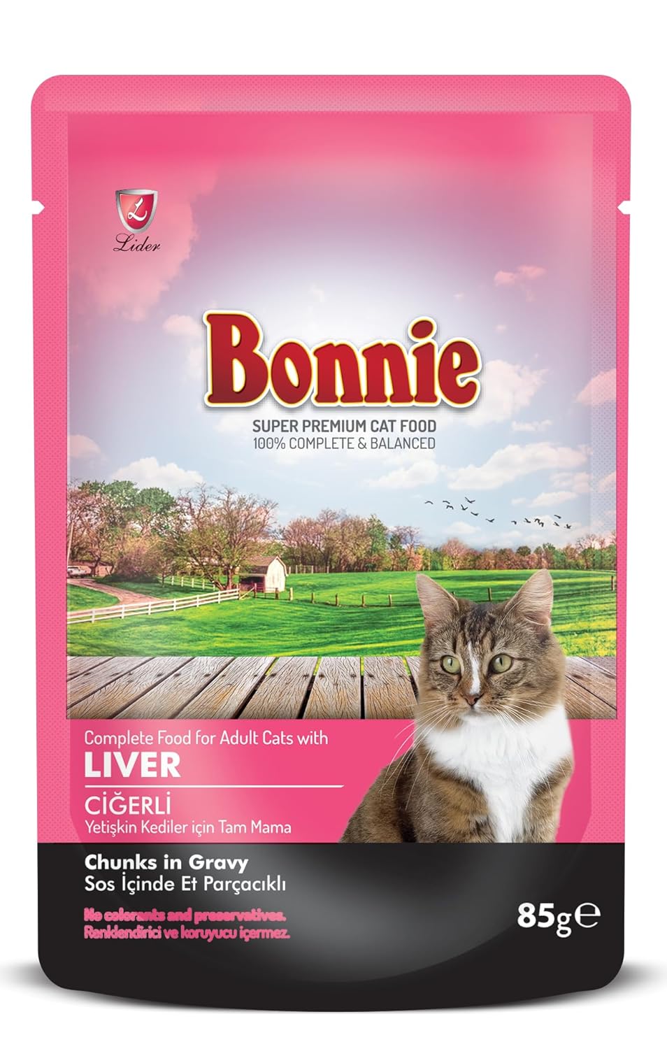 Bonnie Kuzu Etli Cigerli Pouchjelly Kedi Kons. 85 gr