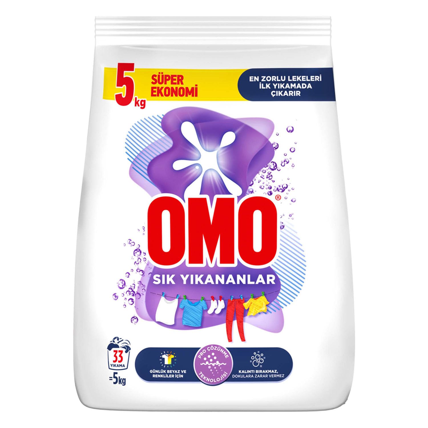 Omo Sık Yıkananlar Beyazlar ve Renkliler Toz Deterjanı 5 kg
