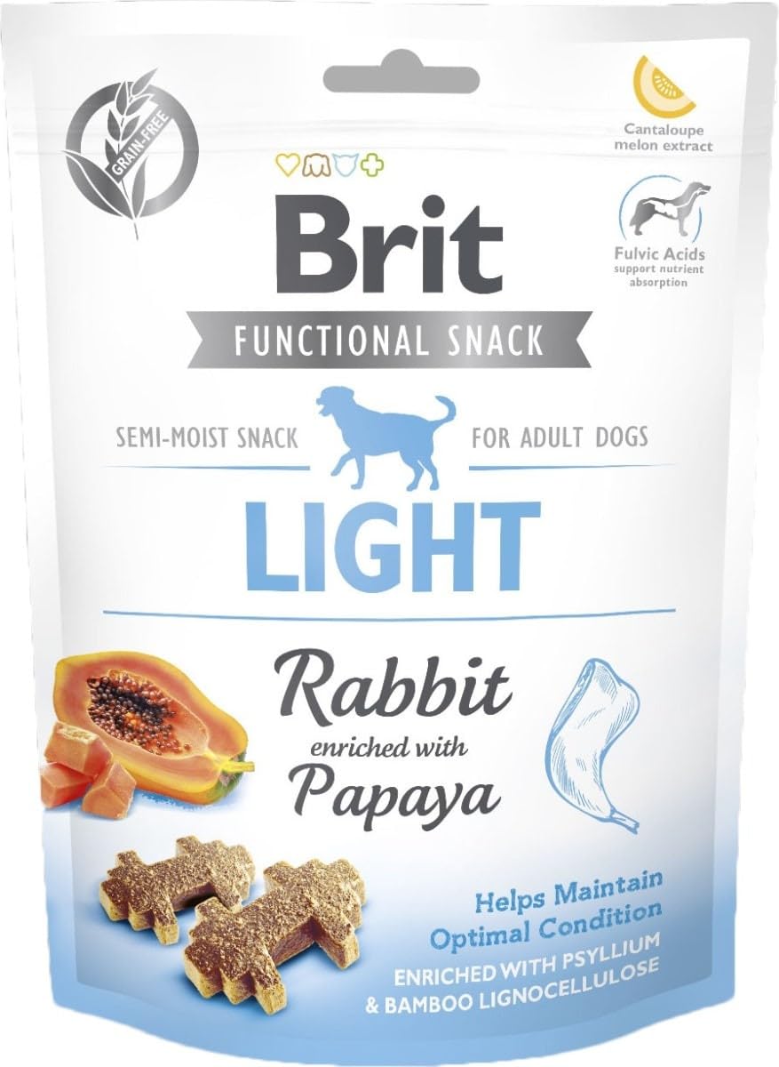 Brit Care Functional Snack, Kilo Kontrolü İçin, Tahılsız, Tavşan Etli Ve Papayalı, Fonksiyonel Yetişkin Köpek Ödülü, 150 g