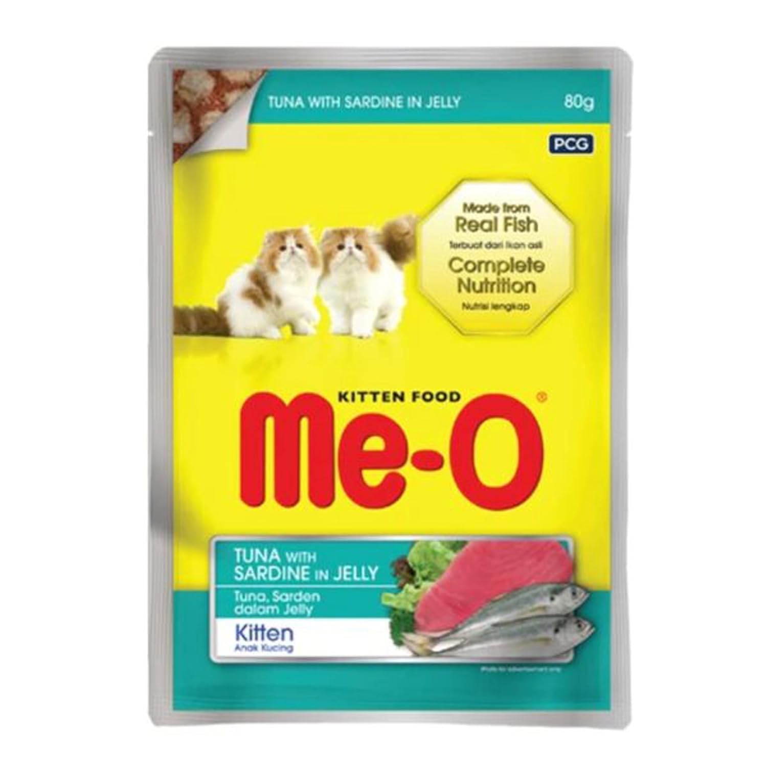 Me-O Meo Kitten Jöle İçerisinde Ton Balık ve Sardalyalı Yavru Kedi Konservesi 80 Gr