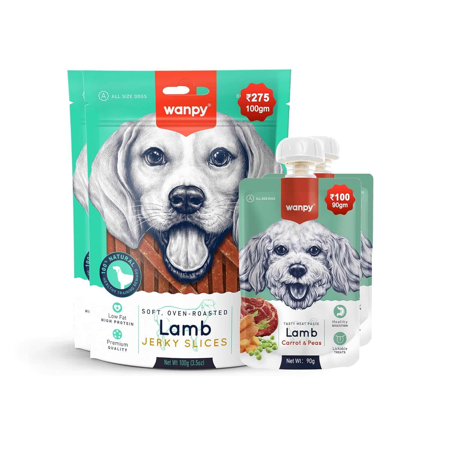 Wanpy Yumuşak Kuzu Eti Dilimleri Köpek Ödülü, 100 Gram