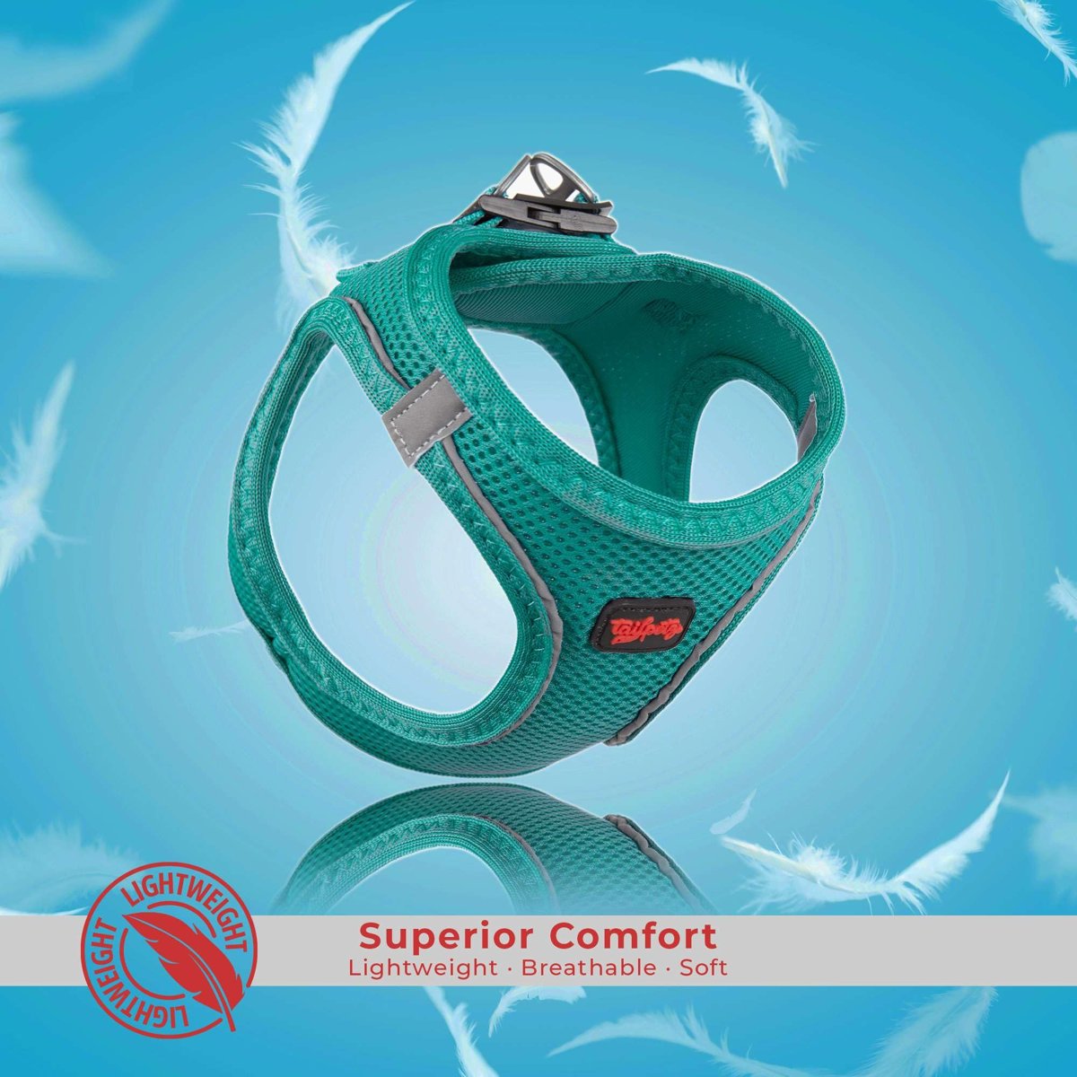 Tailpetz Air-Mesh Küçük ve Orta Irk Kedi Köpek Göğüs Tasması - Yumuşak, Nefes Alabilir, Dayanıklı (Emerald, XSmall)