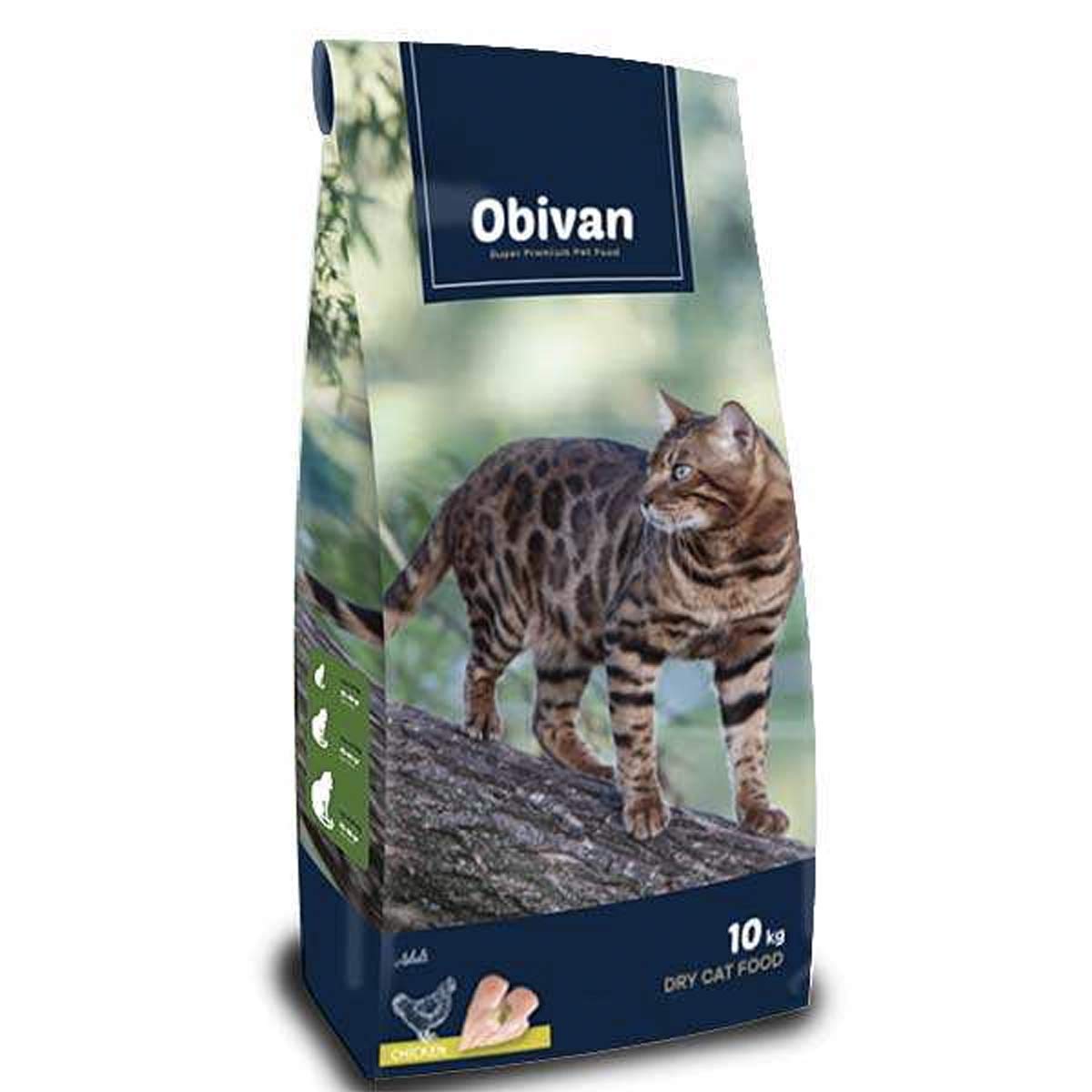 Obivan Premium Yetişkin Kedi Maması Tavuklu 10 Kg - Hipoalerjenik, Tüy Dökülmesini Azaltan, Sindirimi Kolay, Bağışıklık Güçlendirici, Yüksek Proteinli Mama