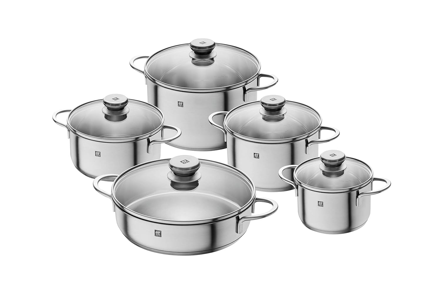 Zwilling Nova 18/10 Paslanmaz Çelik, 5 Parça Gri Tencere Seti