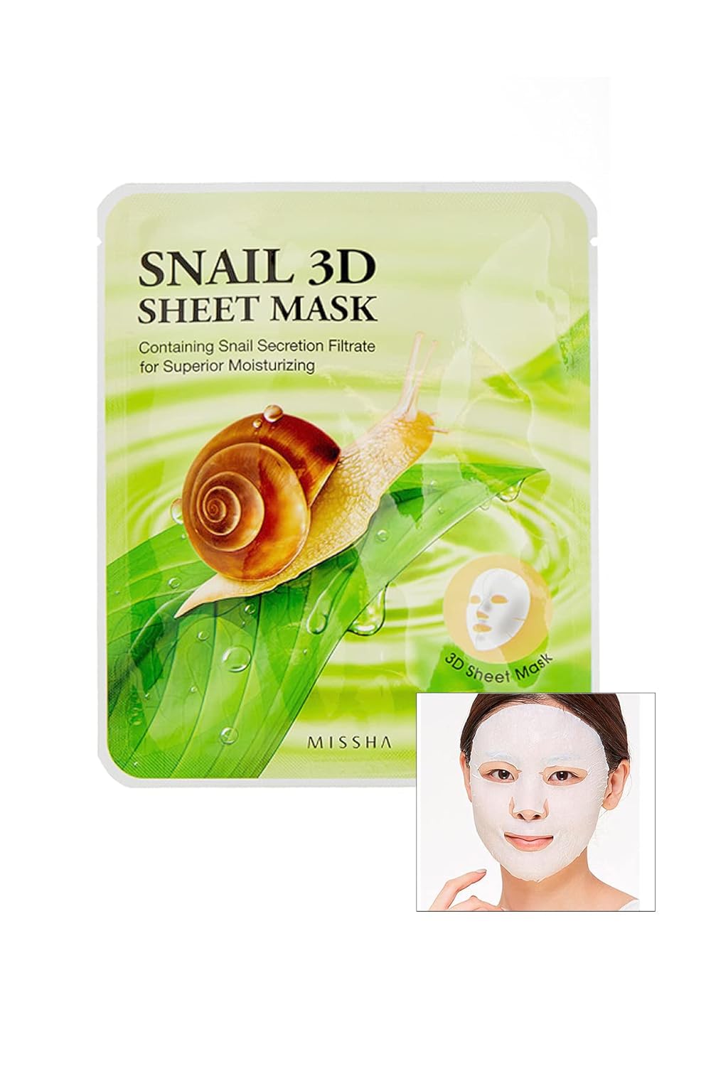 Salyangoz Özlü Onarıcı Yaprak Maske (23g*10ea*2set) Snail Healing 3D Sheet Mask