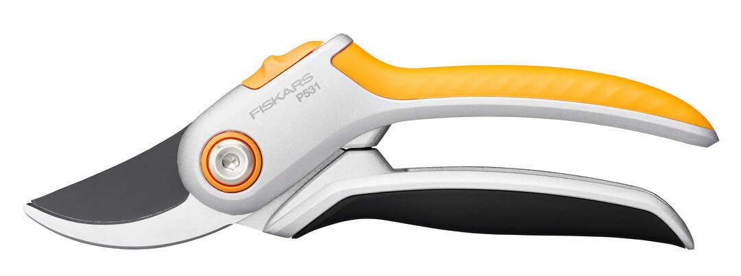 Fiskars Bypass Bahçe Makası taze dallar ve çalılar için, Yapışmaz kaplama, Çelik bıçaklar/Alüminyum saplar, Siyah/Turuncu, Plus, P531, 1057168