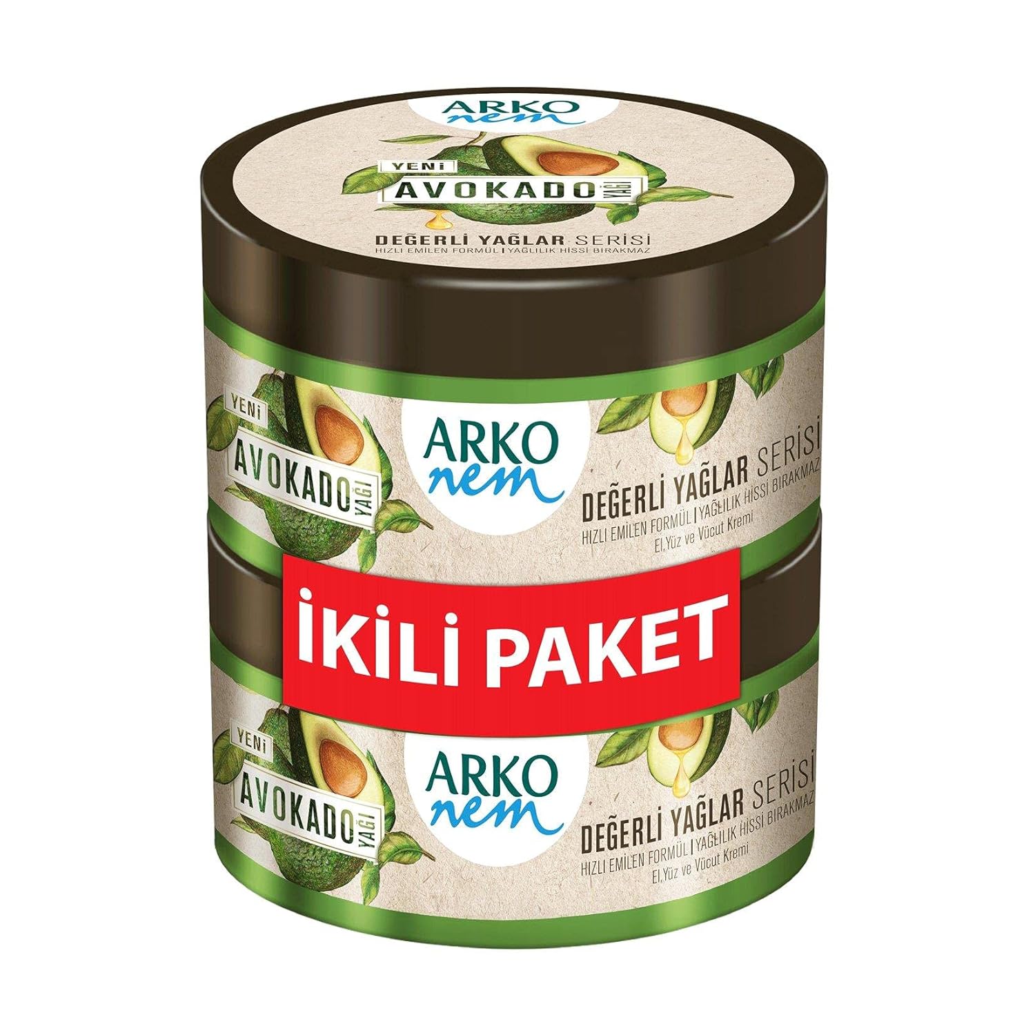 Arko Nem Değerli Yağlar Avokado Yağı El ve Vücut Kremi 2 x 250 ml