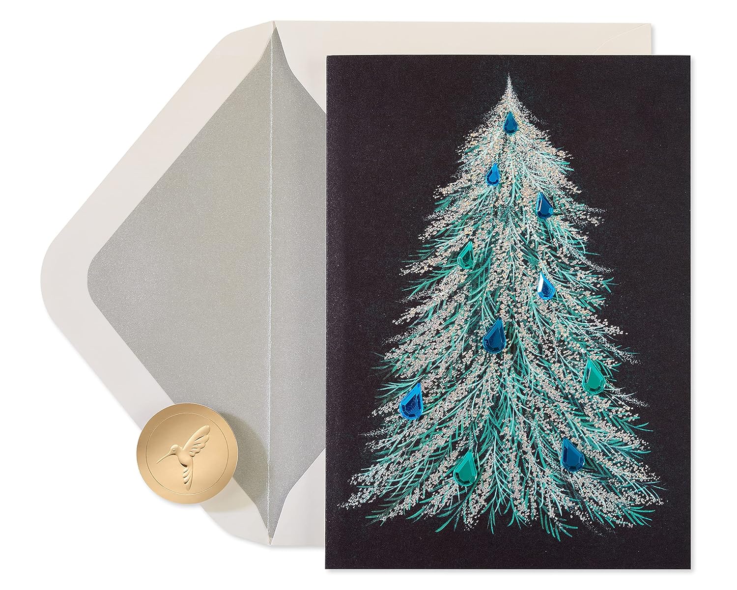 Papyrus Zarflarla Kutulu Noel Kartları, Huzur ve Mutluluk Senin Olabilir, Noel Ağacı (12 Adet)