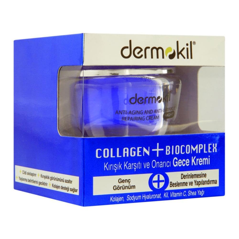 Dermokil Collagen + Biocomplex Yaşlanma Belirtilerine Karşıtı Gece Bakım Kremi (50 ml)