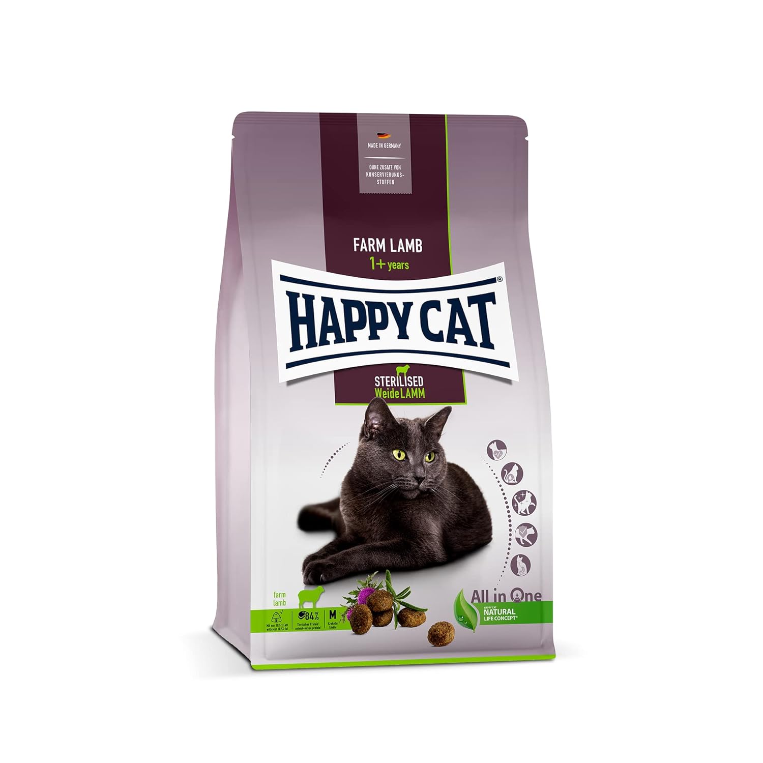 Happy Cat Sterilised Weide Lamm Kuzu Etli Kısırlaştırılmış Kedi Maması 10Kg
