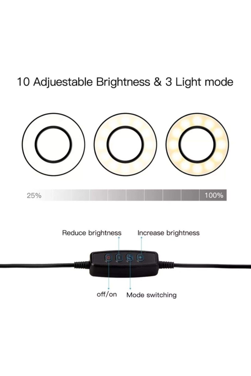 Led Ring Light Youtuber Makyaj Akrobat Led Halka Işık Kuaför, Halka Video ışığı, canlı aramalar için ışık kaynağı Lamba,Telefon Tutuculu stand ışıklı, ışık desteği sarı beyaz gün ışığı JD-01
