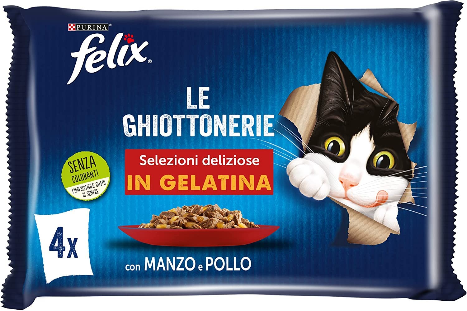 Felix Sığır Eti ve Tavuklu Kedi Yaş Maması Avantajlı Paket (4 x 12 x 85 gr) 48'li